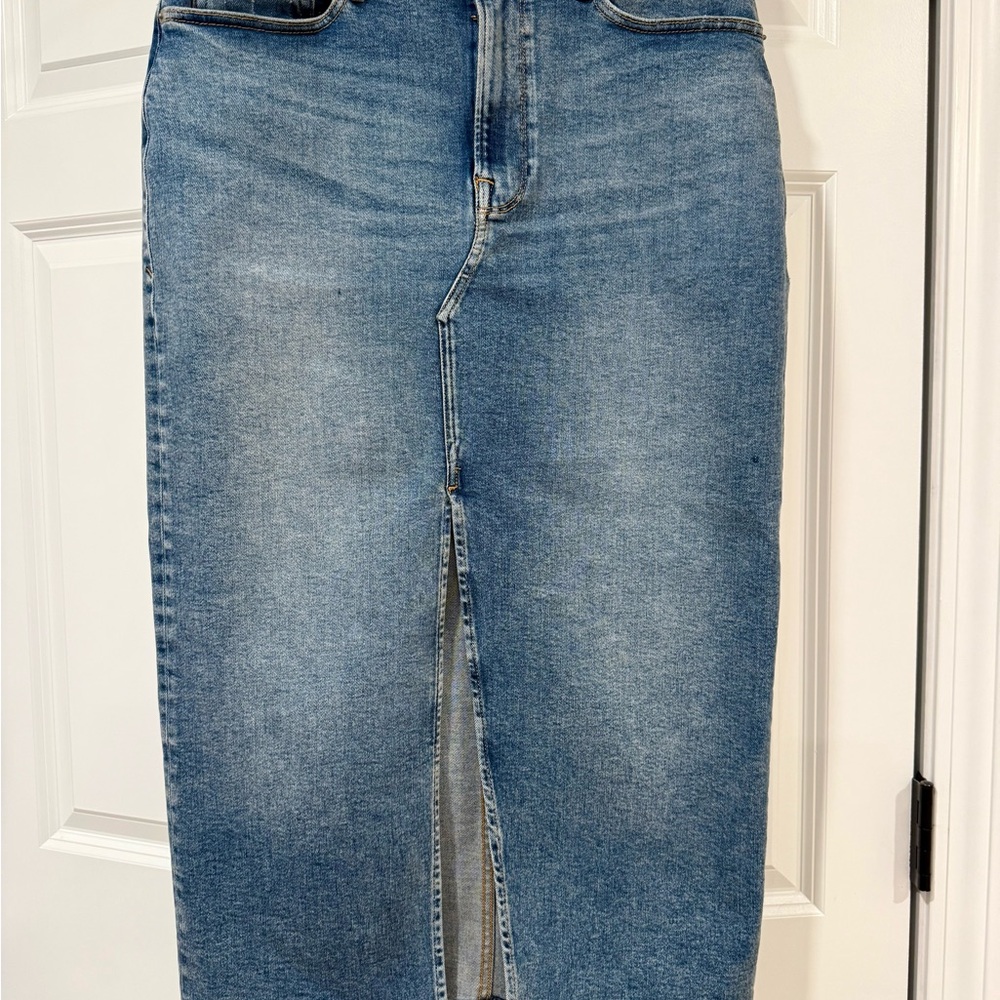 Good American Blue Denim Skirt